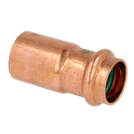 Press fitting solar adapter piece copper, 18 x 15 (V contour)
