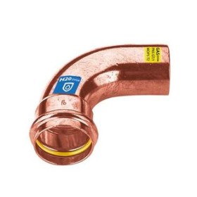 Gas press fitting copper bend 90&deg; 15 mm F/M...