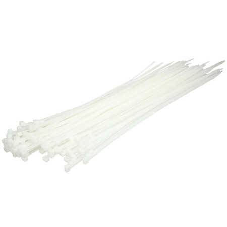 Cable tie, transparent, 7.8 x 450 mm, set of 100 pcs