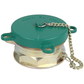 Filler pipe lid 2 x 2½", green, with label...