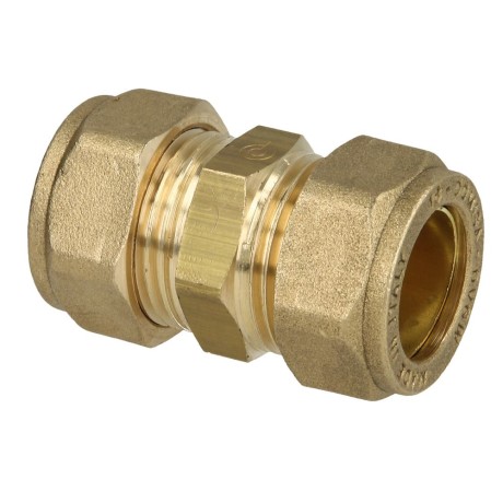 MS compression fitting straight both sides for pipe-Ø 10 mm, brass