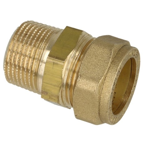 MS compression fitting, straight/ET-K for pipe-Ø 15 mm x 3/8"