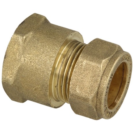 MS compression fitting, straight for pipe-Ø 15 mm x 1/2"