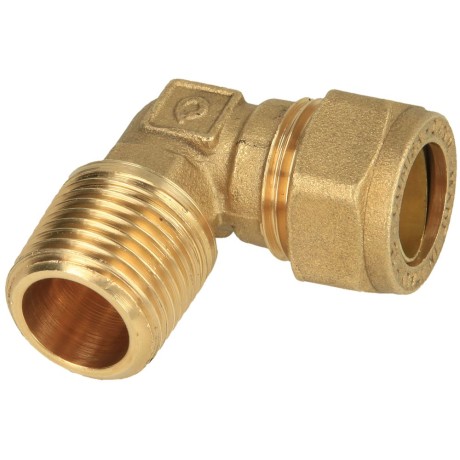 MS compression fitting elbow for pipe-Ø 12 mm x 3/8"