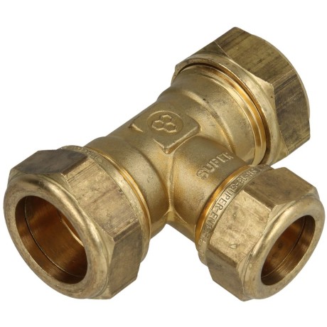 MS compression fitting T-piece/reduced for pipe-Ø 22 x 18 x 22 mm