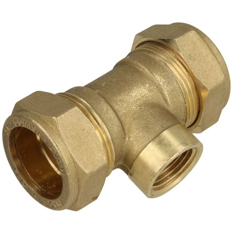 MS compression fitting T-piece for pipe-Ø 18 x 1/2" x 18 mm