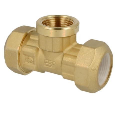 Compression fitting for PE, PVC pipes T-piece 32 x 1" IT x 32