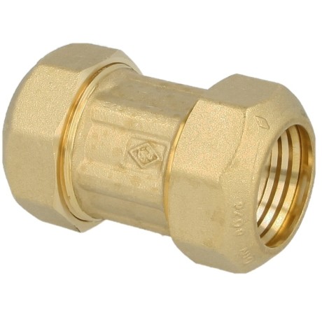 Compression fitting for PE pipes with brass ring, connector 20 x 20