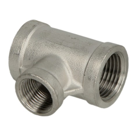 Stainless steel screw fitting T-piece reducing 3/4 x 1/2 x 3/4 IT/IT/IT