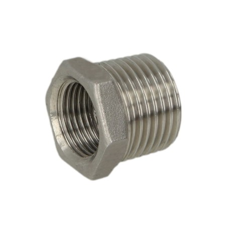 Stainless steel screw fitting bush reducing 3/8 x 1/4 ET/IT