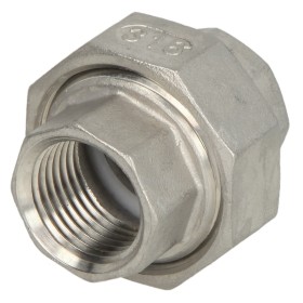 Stainless steel screw fitting union flat seat, 3/4"...