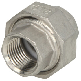 Stainless steel screw fitting union flat seat 1...