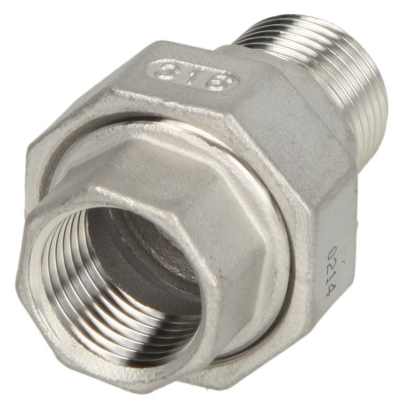 Stainless steel screw fitting union flat seat 3/4" IT/ET