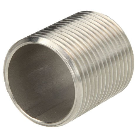 Stainless steel screw fitting thread nipple 1" ET cylindrical thread