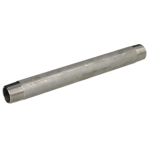 Edelstahl-Rohrdoppelnippel 150 mm 3/8 AG, konisches Gewinde