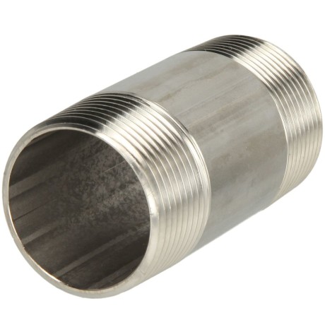 Stainless steel double pipe nipple 80mm 1/2" ET, conical thread