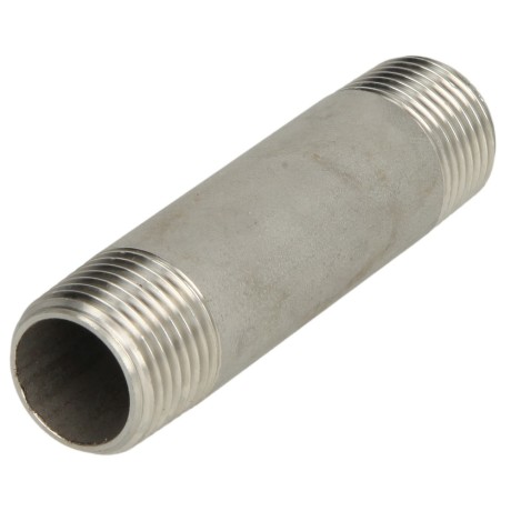 Stainless steel double pipe nipple 120mm 1" ET, conical thread