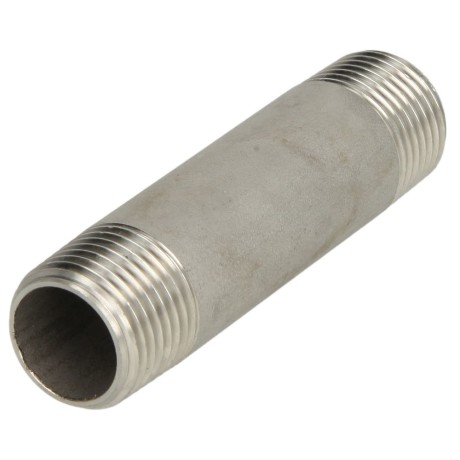 Stainless steel double pipe nipple 200mm 1 1/2" ET, conical thread