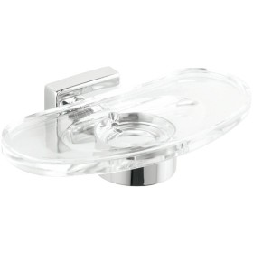 Cara soap holder with crystal dish, brass, chrome-pl.
