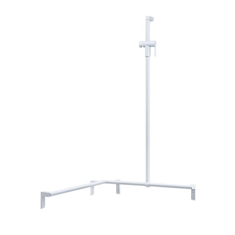 Normbau shower hand rail 750x750x1,200mm left,700.485.076, cavere® white 7486076092