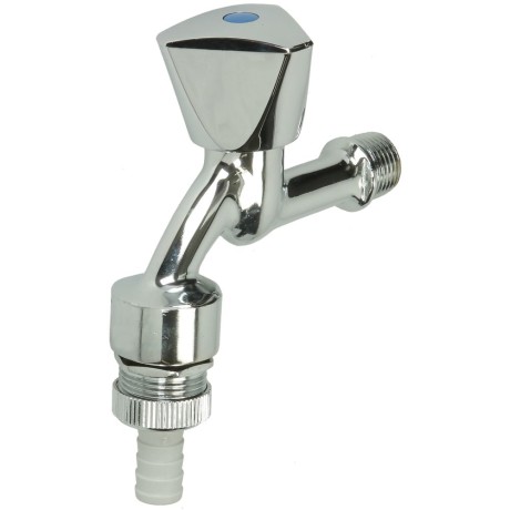 Draw-off tap 1/2" polished chrome pipe aerator, backflow preventer, sleeve