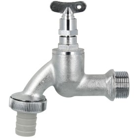Draw-off tap for square drive 3/4" matt chrome with...