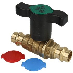 Brass tap water ball valve, 15 mm Ø contour V - M...