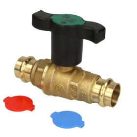 Brass tap water ball valve, 22 mm Ø contour V - M...