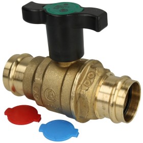 Brass tap water ball valve, 35 mm Ø contour V - M...