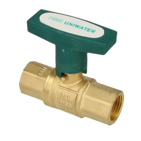 Ball valve DVGW, IT 1 1/2"x120 mm, DN 40 ISO-T-handle, DIN EN-13828, CW 617-M