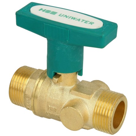 Ball valve DVGW, ET 1" x 80 mm, DN 20 ISO-T-handle, DIN EN-13828, CW 617-M