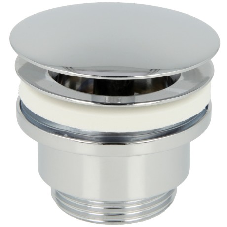 Design drain valve 1 1/4", chrome Rigid plug