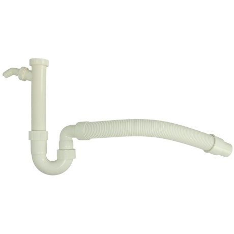 Pipe drain trap 1 1/2" with connection flexible, RW 40/50 mm, white