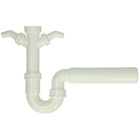 Pipe drain trap 1 1/2" with 2 x con. Output...