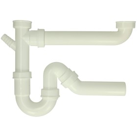 Double pipe odour trap 1 1/2&quot; with connection,...