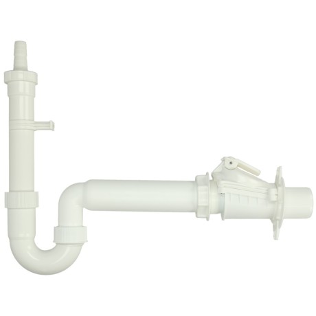 Tubular odour trap 1½" x 50 mm backwater valve/wall bracket for devices