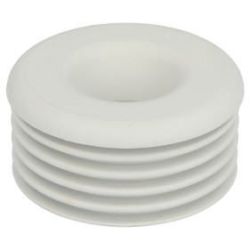 Rubber flush pipe connector white, without escutcheon