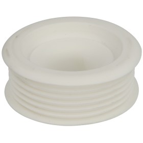 Euro-universele-rubber-spoelbuisverbind. wit, zonder rozet