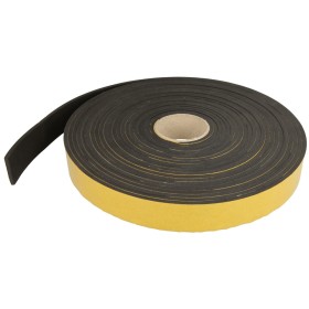 Cellular rubber strips, black 25 mm x 4 mm x 10 m