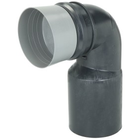 PE-wand-WC-aansluitbocht 90° met afdekkap 90/110, zwart