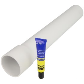 Flush pipe extension Ø 44 mm white, 300 mm