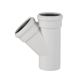Soundproof drain pipe with 45° single branch, DN 110...