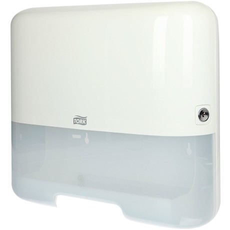 Tork mini handdoekdispenser H3 wit voor handdoeken (zig-zag gevouwen) 553100