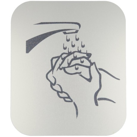 Pictogramm alu eloxiert, Hände waschen selbstklebend