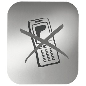 Pictogramm alu eloxiert, Handy verboten selbstklebend