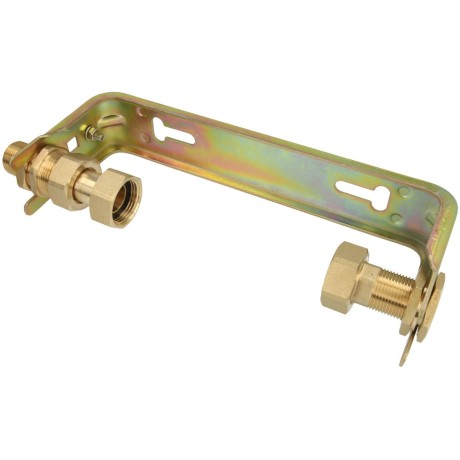 Water meter bracket, horizontal, galvan. Qn 2.5 m³/h-1 1/4" x 1 1/4" brass joint