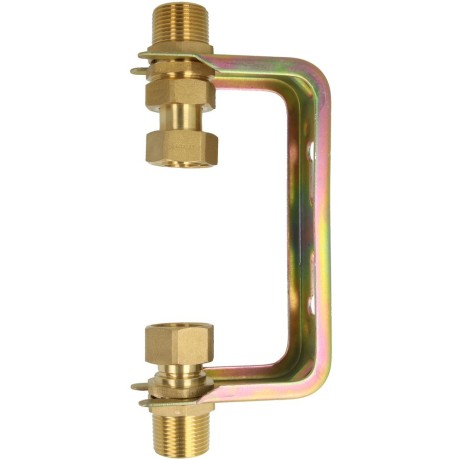Water meter bracket - vertical, galvan. Qn 2.5 m³/h-3/4"x3/4" brass screw joint