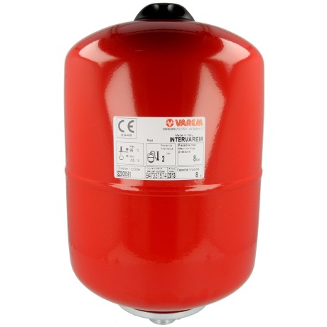 Diaphragm pressure tank vertical 8 litres - connection 1" - 8 bar