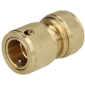 Hose connector 1/2&quot; with water stop, brass