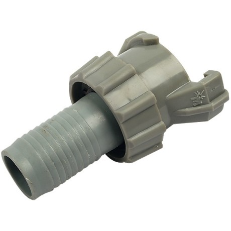 Plastic suction/high-pressure quick- coupling with locking ring for hose 1"